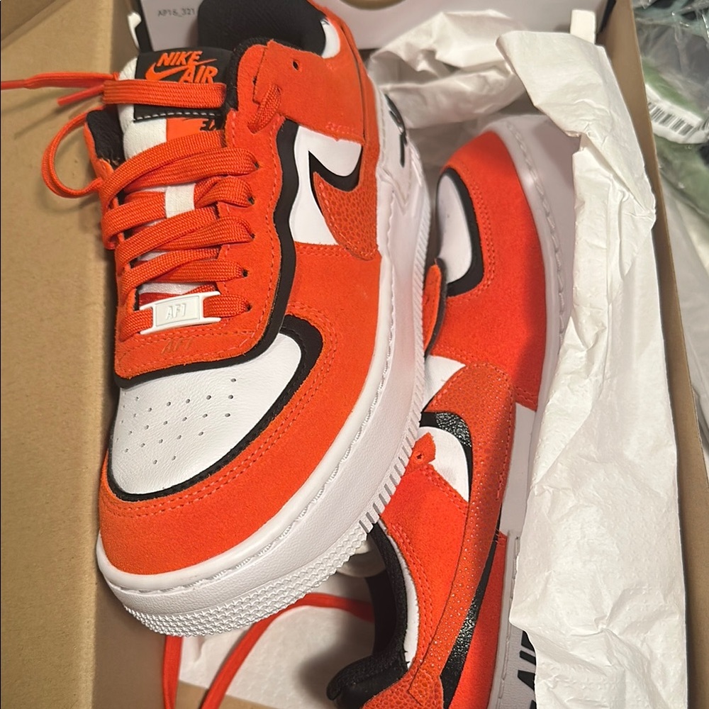 Nike Air Force 1 in Vibrant Orange and Black